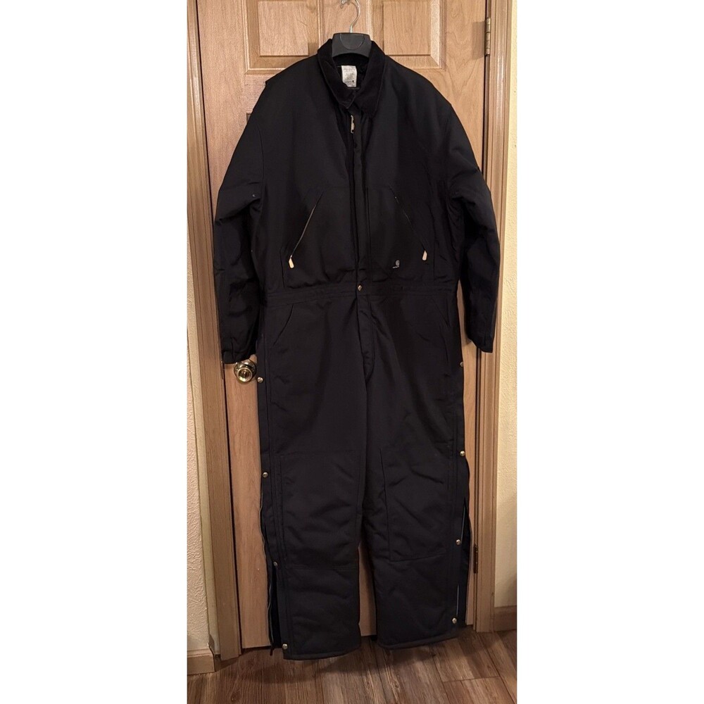 Carhartt X06 BLK MENS 46 Reg Black Extremes® Zip Front Coverall Quilt Lined.EUC!